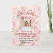 Beerdigung Programm - Bouquet der weichen rosa Ros (Vorderseite)