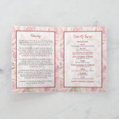 Beerdigung Programm - Bouquet der weichen rosa Ros (Innenseite)