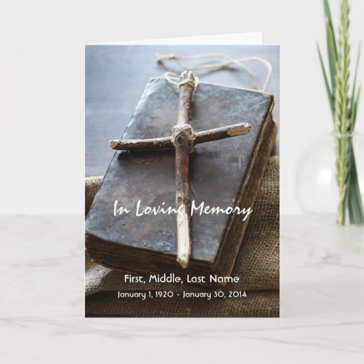Beerdigung Programm Custom Bible Cross Christlich (Vorderseite)