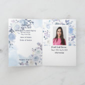 Beerdigung Programm Custom Blue Flowers (Innenseite)