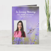 Beerdigung Programm Custom Hummingbird Lavender Bl (Vorderseite)