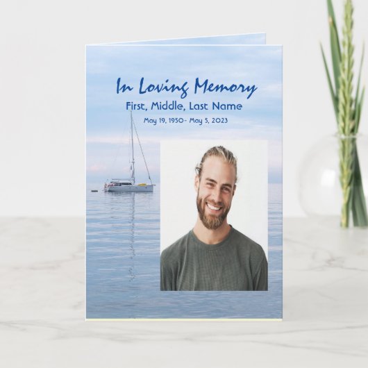 Beerdigung Programm Custom Segelboot Sailor Sailor (Vorderseite)