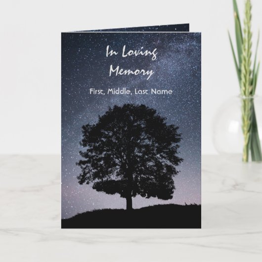 Beerdigung Programm Custom Stars Night Trees (Vorderseite)