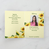 Beerdigung Programm Custom Sunflower Garden Blume (Innenseite)