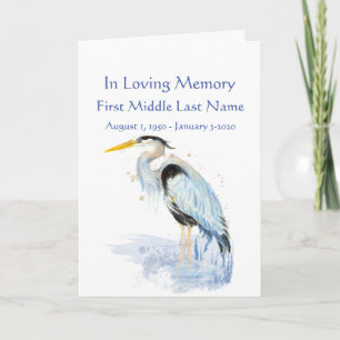 Beerdigung Programm Custom Watercolor Great Blue H