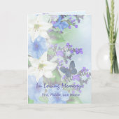 Beerdigung Programm Custom White Lily Purple Blume (Vorderseite)