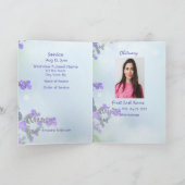 Beerdigung Programm Custom White Lily Purple Blume (Innenseite)