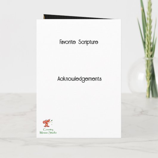 Beerdigung Programm Elegante Gold Schwarz (Rückseite)