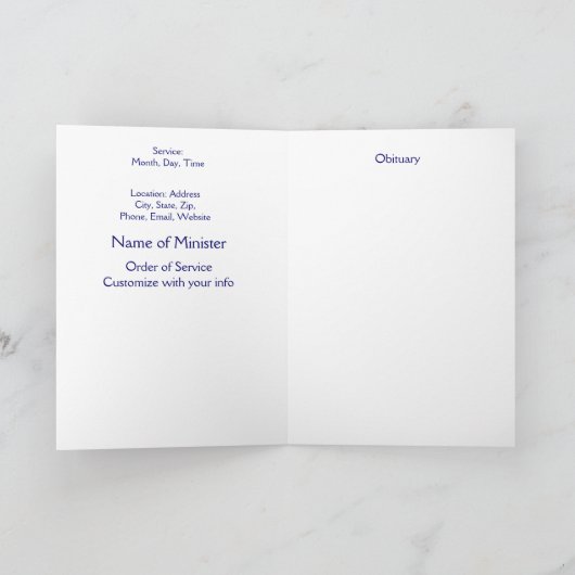 Beerdigung Programm Engel, Schrift, Christlich (Innenseite)