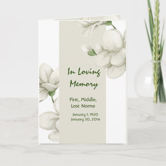 Beerdigung Programm für benutzerdefinierte weiße B (Vorderseite)