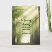 Beerdigung Programm für den gezielten Wald (Vorderseite)