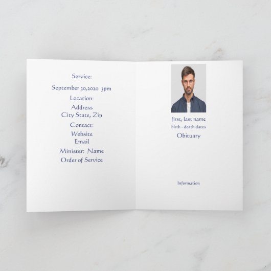 Beerdigung Programm Kingfisher Watercolor Bird (Innenseite)