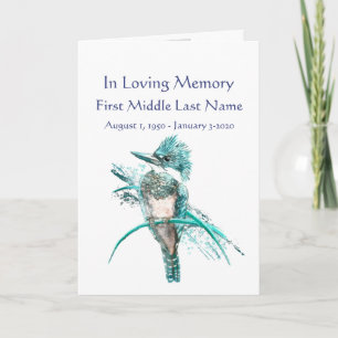 Beerdigung Programm Kingfisher Watercolor Bird