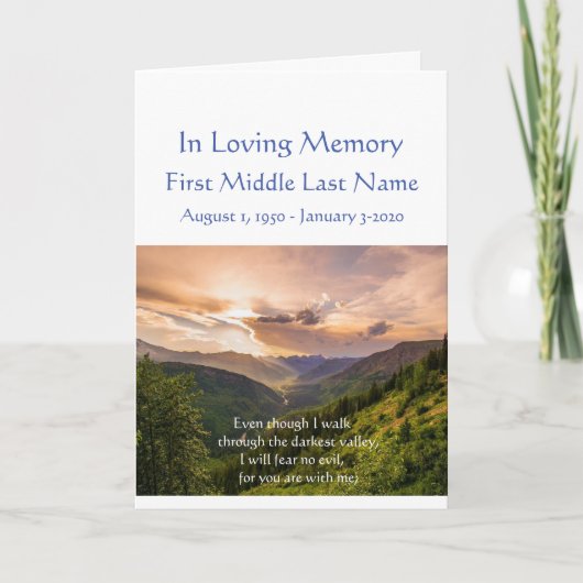 Beerdigung Programm Psalm 23 Wanderung durch Tal (Vorderseite)