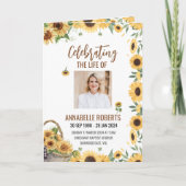 Beerdigung Programm - Sonnenblumendesign (Vorderseite)