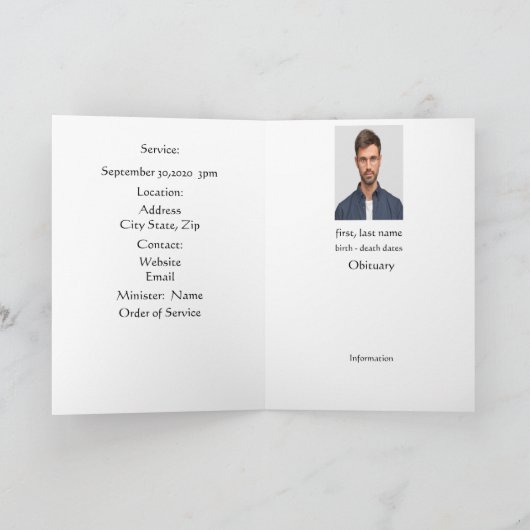 Beerdigung Programm Wasserfarbe Raven Bird (Innenseite)