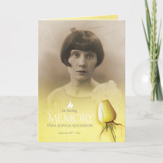 Beerdigung Programmreihenfolge der gelben Rose Programm (Vorderseite)