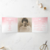 Beerdigung Programmreihenfolge des Dienstes Rosa R Dreifach-gefaltete Programmkarte (Innenseite)