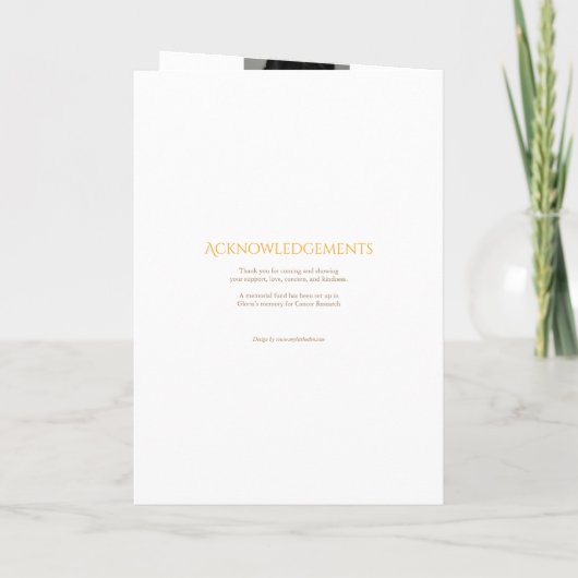 Beerdigung Programmreihenfolge des Dienstgrades Ge Programm (Rückseite)