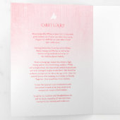 Beerdigung Programmreihenfolge Rosa Rosa Rosa Dreifach-gefaltete Programmkarte (Innen Erste Seite)