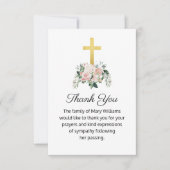 Beerdigung Religiöse Christliche Blume Vielen Dank Dankeskarte (Vorderseite)