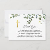 Beerdigung Religiöses Gedenkkreuz Dankeskarte (Vorderseite)