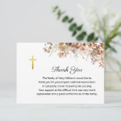 Beerdigung religiöses Gedenkkreuz Dankeskarte (Stehend Vorderseite)