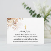 Beerdigung religiöses Gedenkkreuz Wasserfarben Dankeskarte (Stehend Vorderseite)