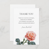 Beerdigung Rose Danke Note Card (Vorne/Hinten)