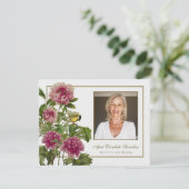 Beerdigung Rose Foto Beileid Dankeschön Karte (Stehend Vorderseite)
