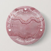 Beerdigung Rose Quartz Gedächtnistraining zum Gedä Button (Vorderseite)