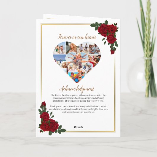 Beerdigung - Rote Rosen und goldene Grenze Programm (Rückseite)