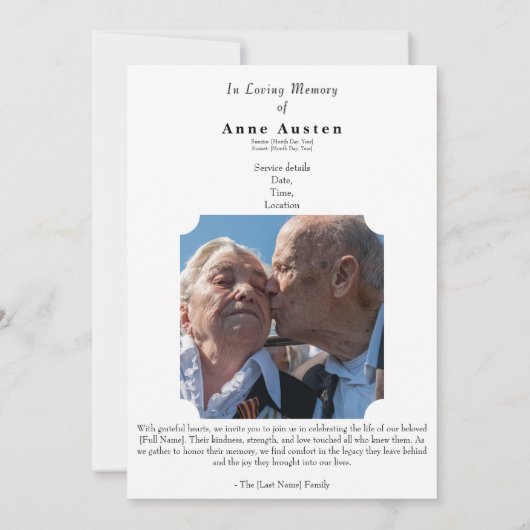 Beerdigung Save The Date (Rückseite)