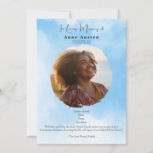 Beerdigung Save The Date (Rückseite)