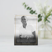 Beerdigung Schwarz-Weiß-Foto Danke Karte (Stehend Vorderseite)