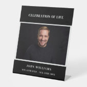 Beerdigung Schwarzes Foto Gedenkfeier Sockelschild (Vorderseite)