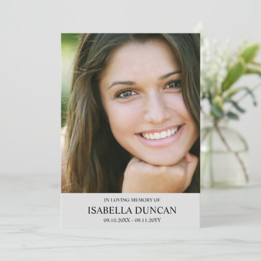 Beerdigung | Silber | In Love Memory Foto (Stehend Vorderseite)