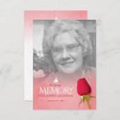 Beerdigung Single rote Rose Foto Gedenkgedicht (Vorne/Hinten)