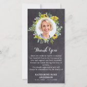 Beerdigung Sonnenblume Eukalyptus Schiefer Foto Be Dankeskarte (Vorderseite)