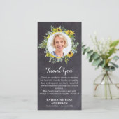 Beerdigung Sonnenblume Eukalyptus Schiefer Foto Be Dankeskarte (Stehend Vorderseite)