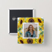 Beerdigung Sonnenblumen Foto Gedenkstätte Platz Button (Vorne & Hinten)