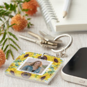 Beerdigung Sonnenblumen Foto Gedenkstätte Platz Schlüsselanhänger (Vorderseite rechts)