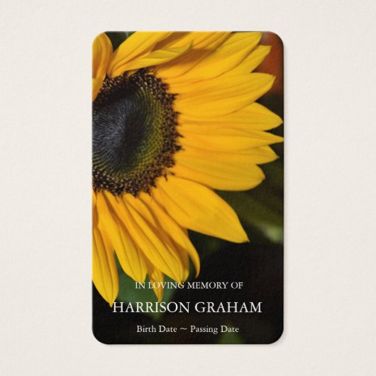 Beerdigung Sonnenblumen Gedenkstätte Gebet Sympath (Vorderseite)