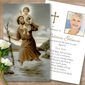 Beerdigung St Christopher Gebet Sympathiekarten Visitenkarte