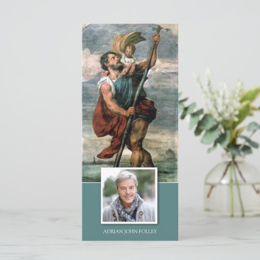 Beerdigung St Christopher Memorial Danke Karte (Stehend Vorderseite)