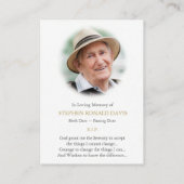 Beerdigung St. Francis vom Assisi Beileid Gebetska Visitenkarte (Rückseite)