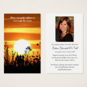 Beerdigung Sunset Memorial Gebet Sympathekarten (Vorne & Hinten)