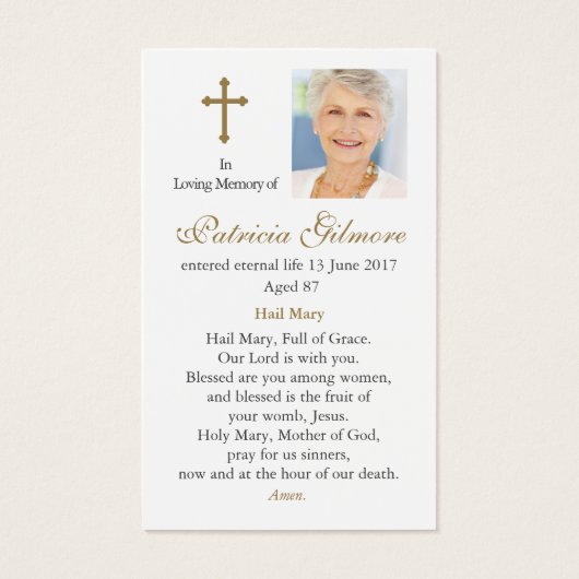 Beerdigung Unsere Frau von Fatima Gebet Sympathiek (Rückseite)