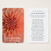 Beerdigung Verlust Dahlia Gedenkstätte Gebet Sympa (Vorne & Hinten)