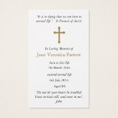 Beerdigung Verlust Jesus Cross Gebet Sympathiekart (Rückseite)